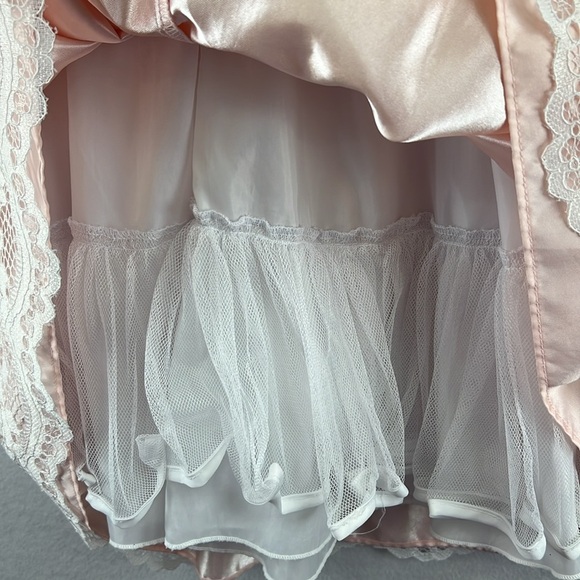 Jona Michelle Girls Spring Dress Size 12 Pink w/White Lace Overlay Like New - Picture 8 of 13